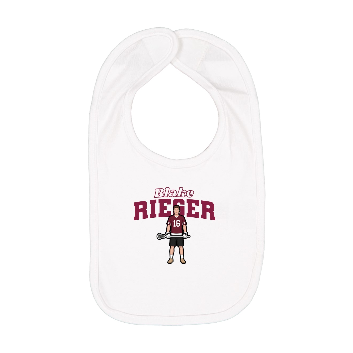 Infant Bib — Name Arch in White