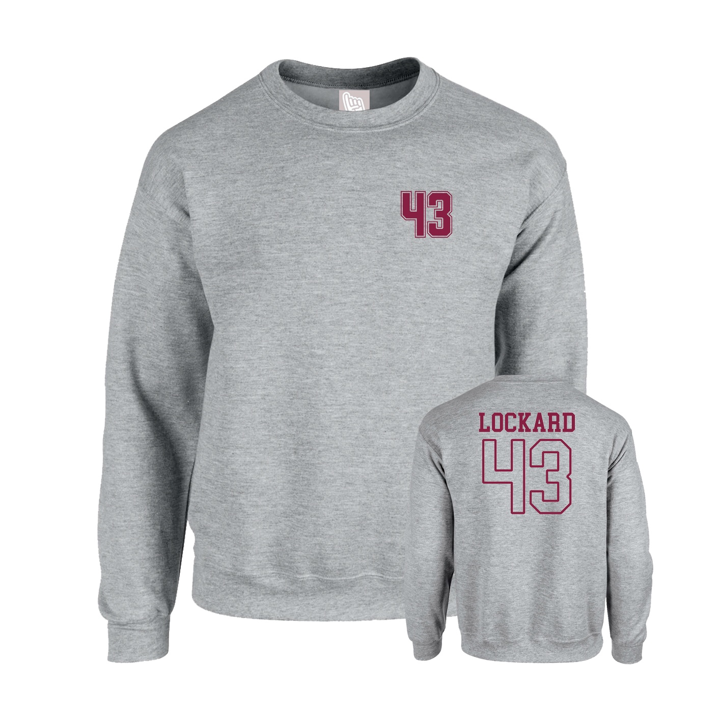 Fleece Crew — Chest Back in Grey