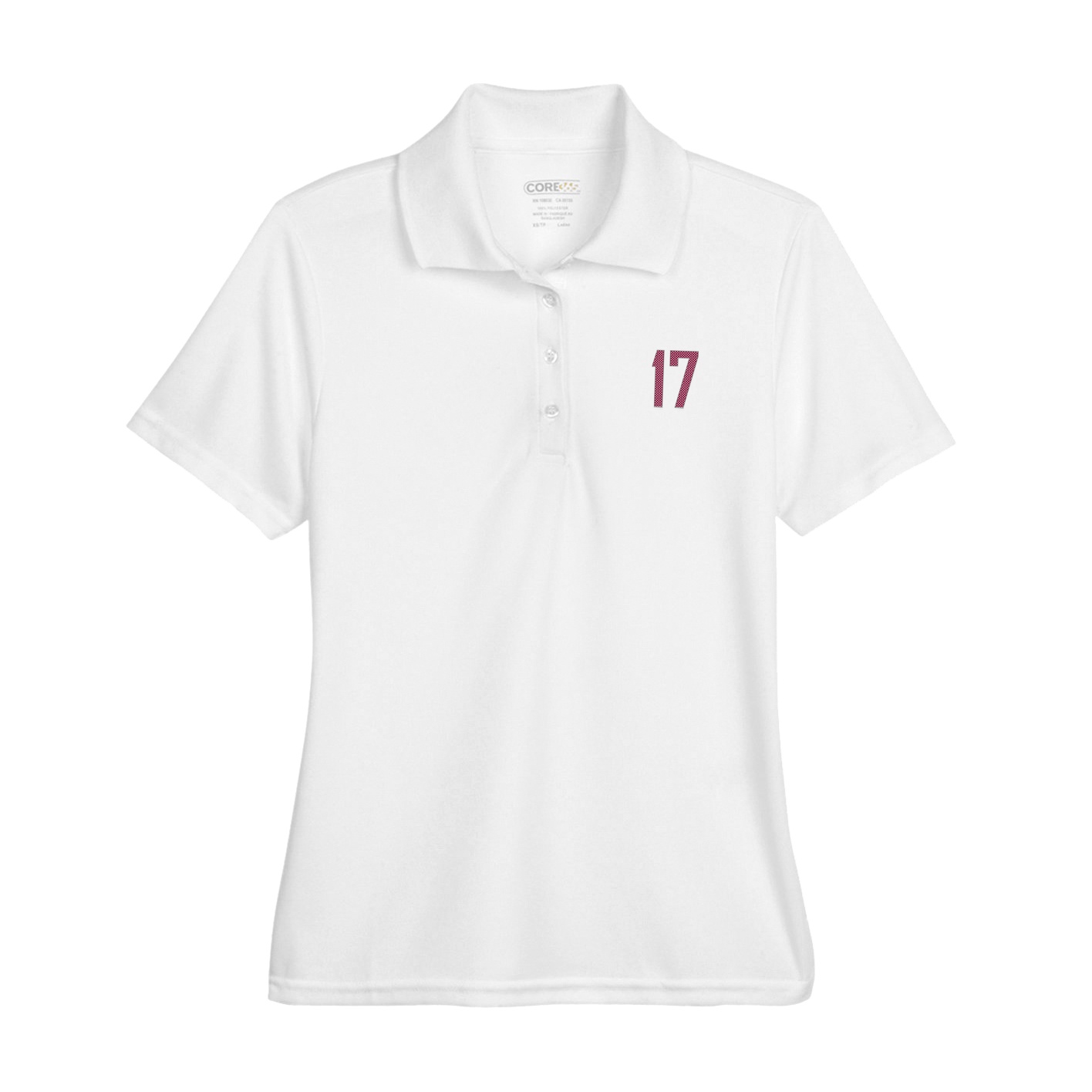 Womens Performance Polo — Front Shirsy in White