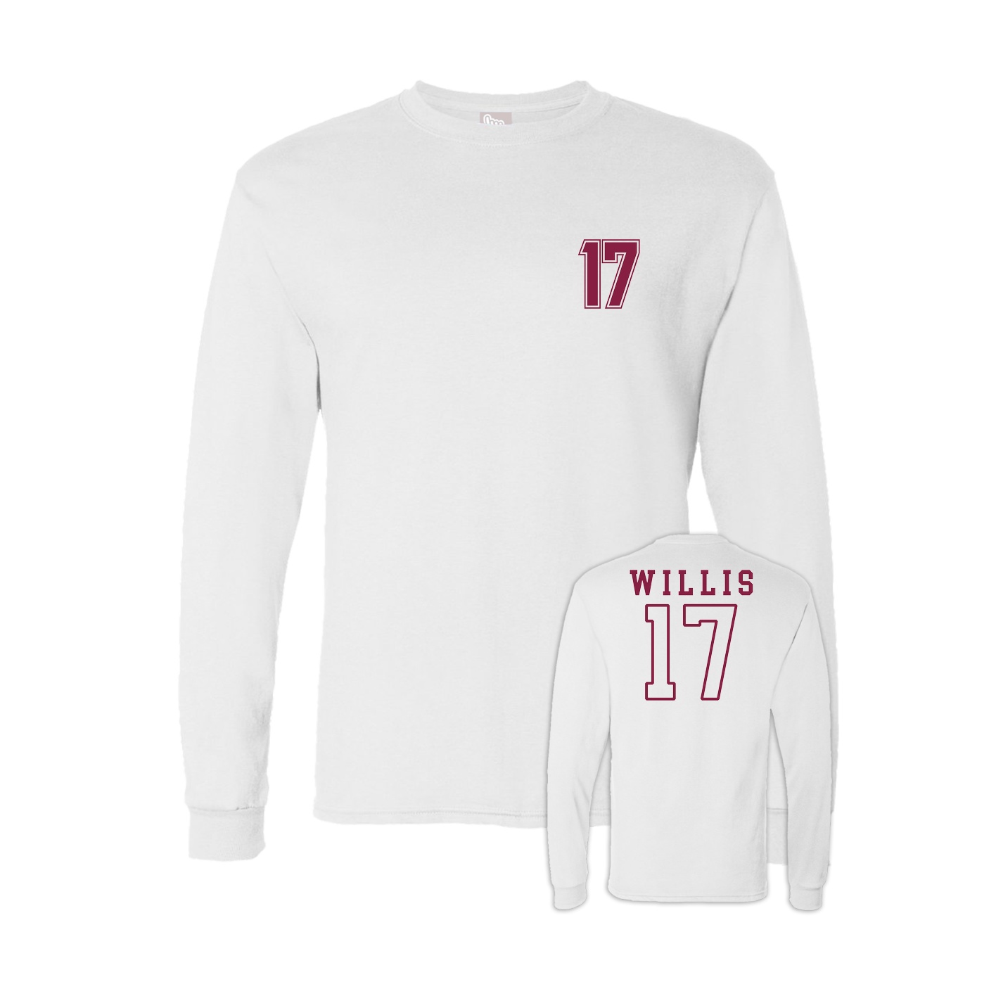 Long Sleeve Tee — Chest Back in White