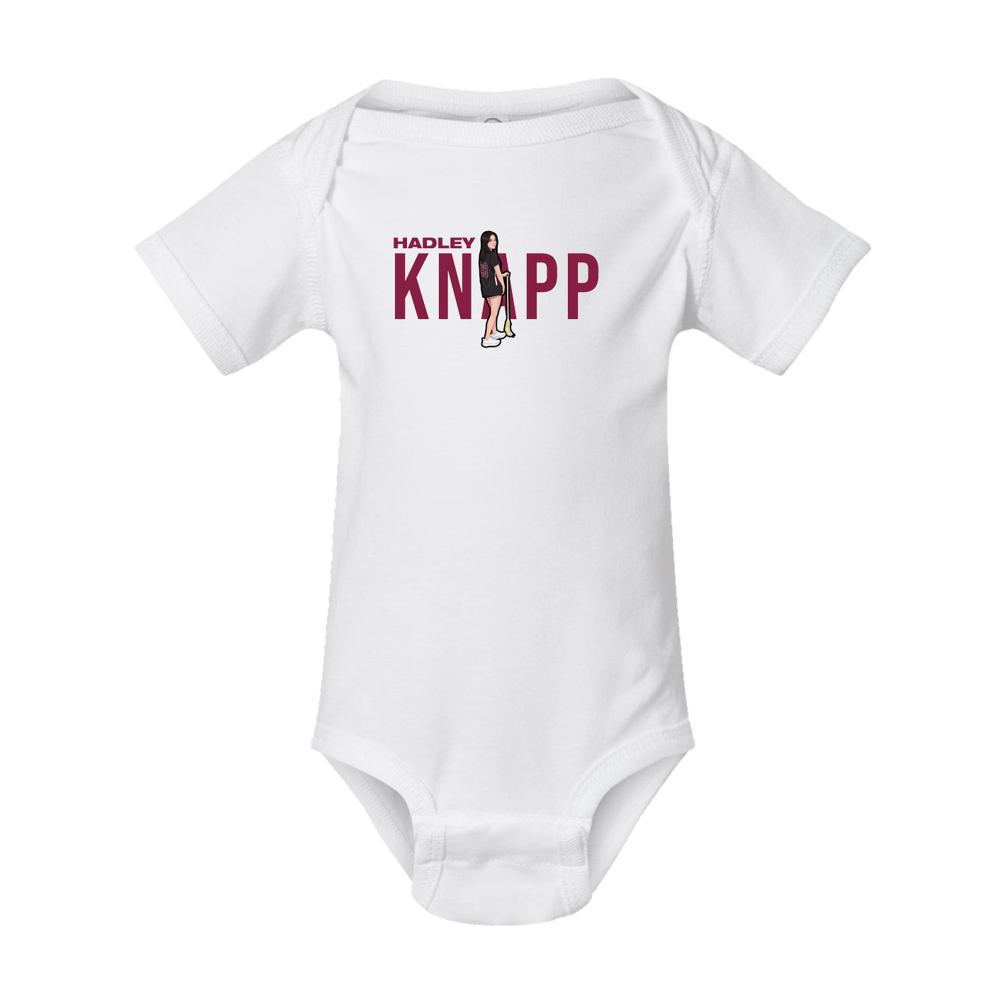 Baby Onesie — Player Name in White