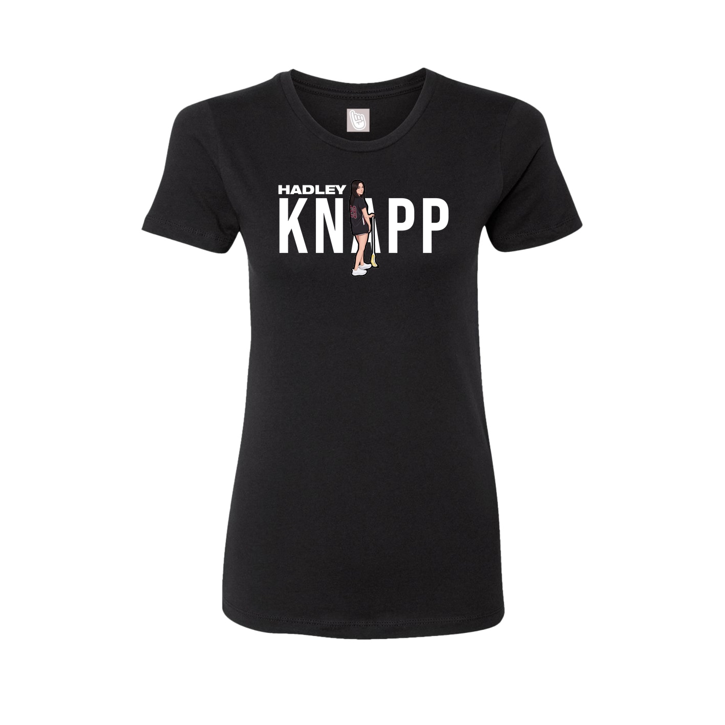 Fitted Women's Tee — Player Name in Black