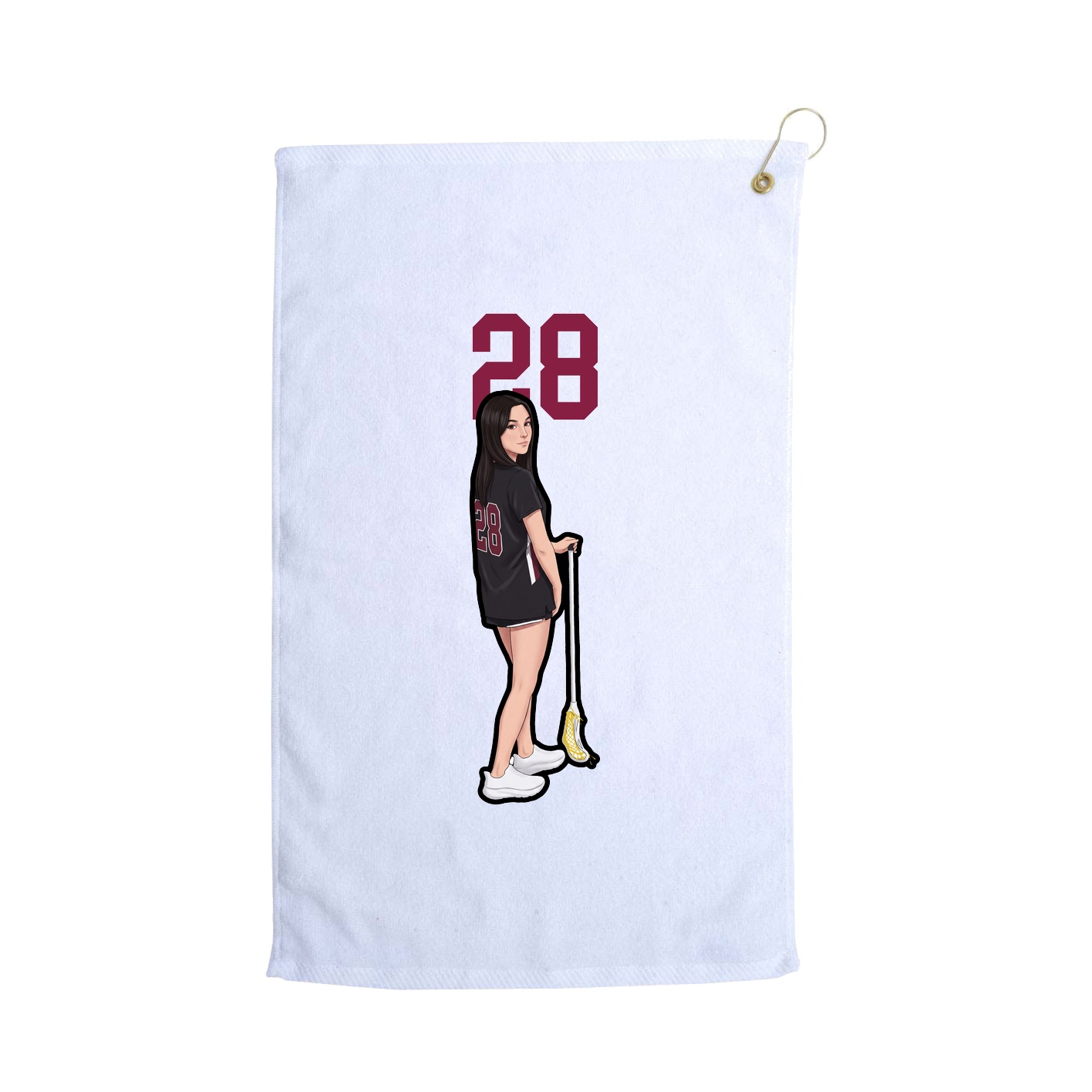 Golf Towel — Number Top in White