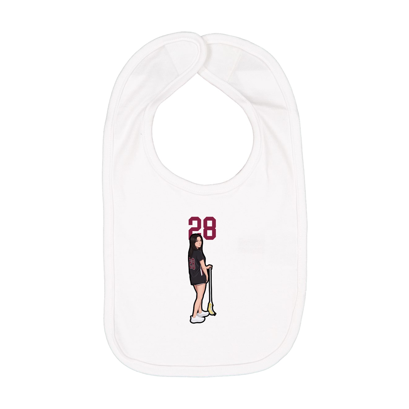 Infant Bib — Number Top in White