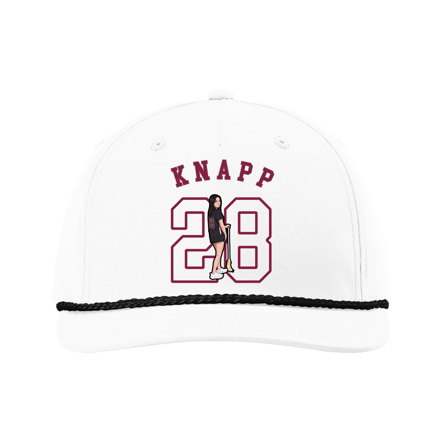 Five-Panel Classic Rope Cap — Shirsey Arch in White