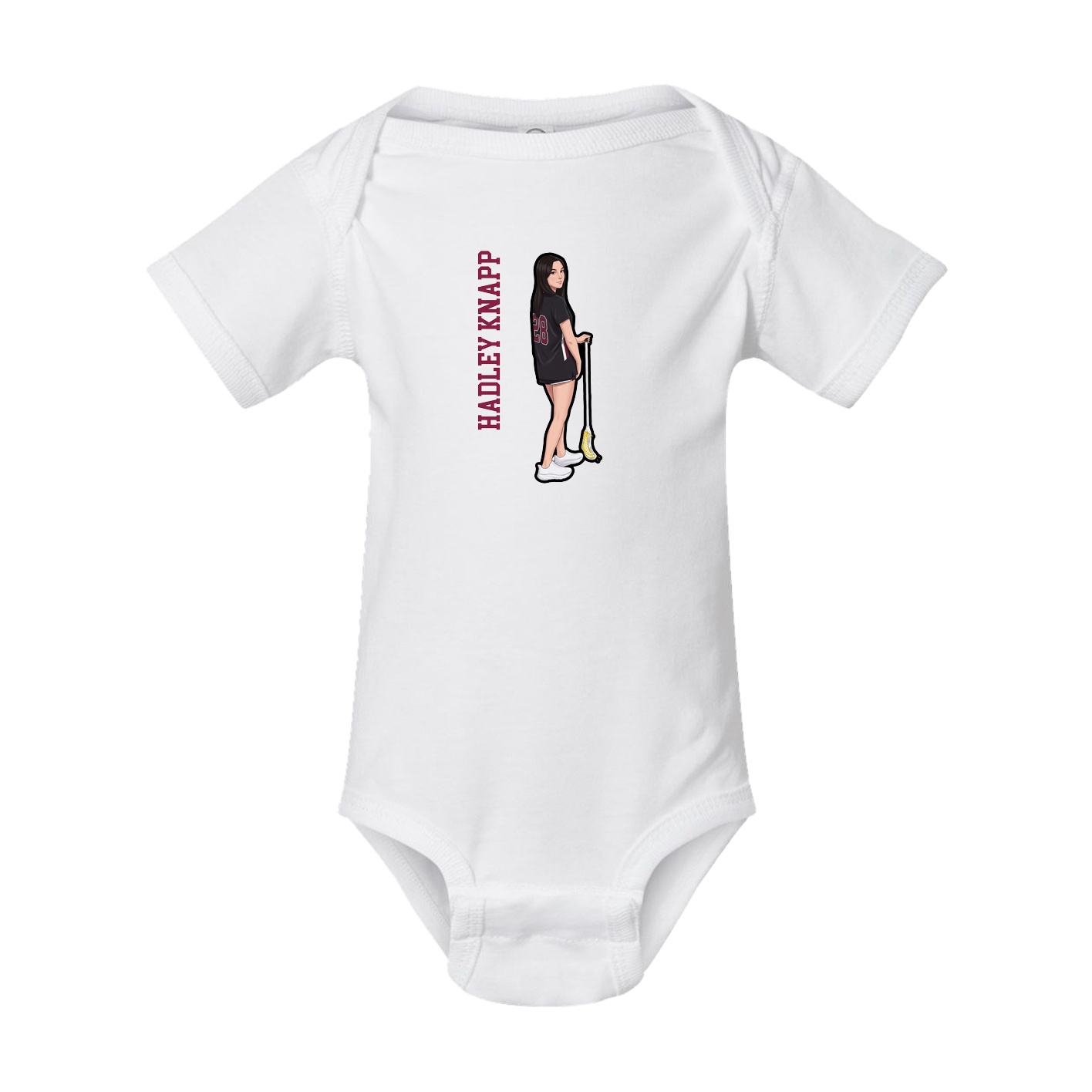Baby Onesie — Name Vertical in White