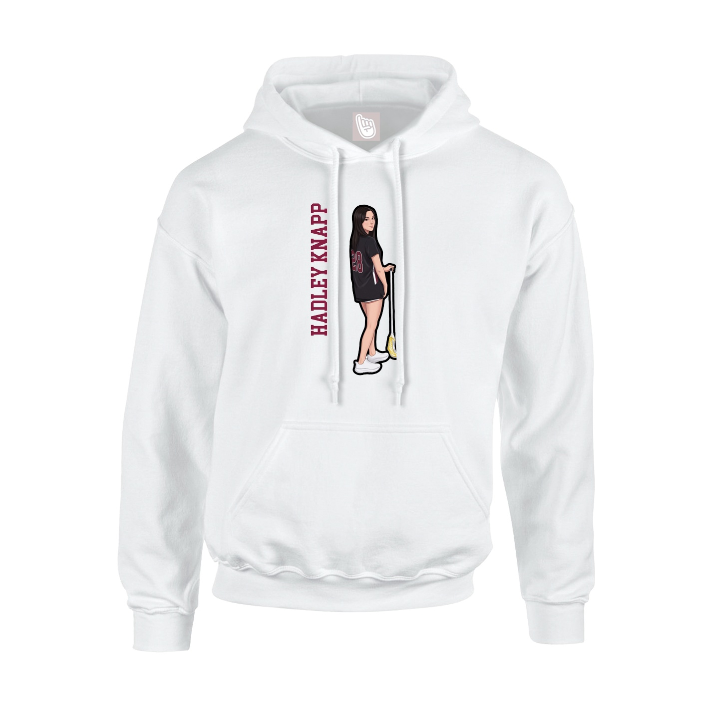 Youth Hoodie — Name Vertical in White