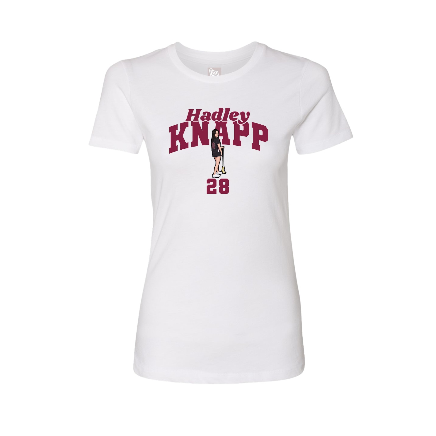 Fitted Women's Tee — Signature Arch in White