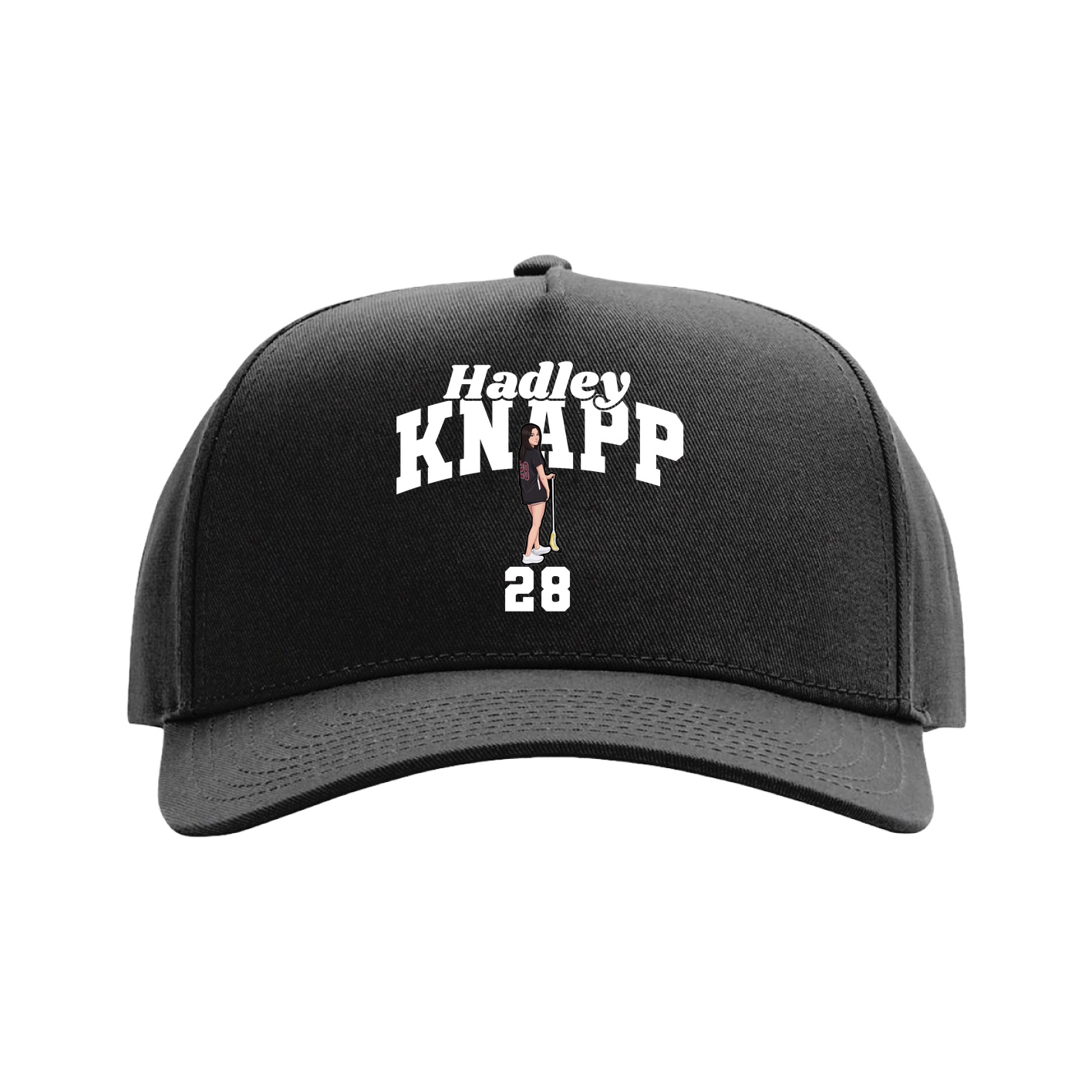Full Fabric Five-Panel Champ Cap — Signature Arch in Black