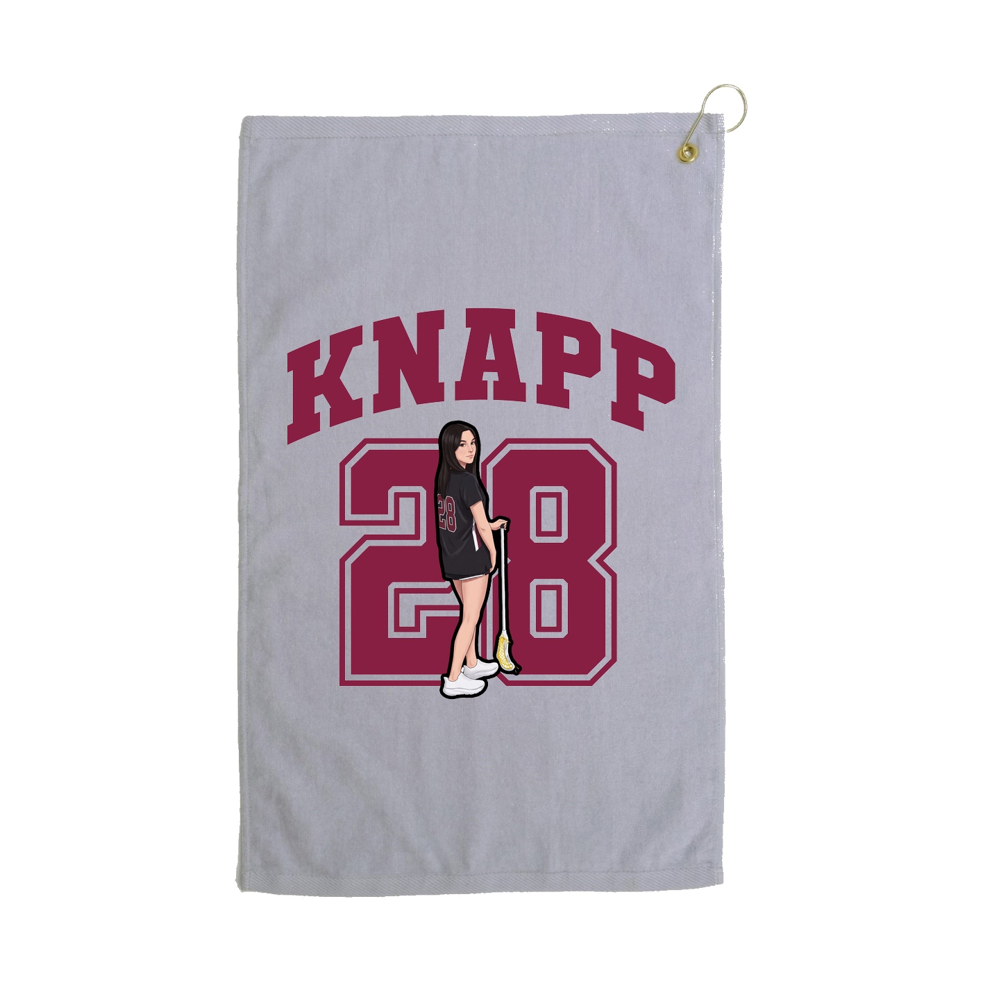 Golf Towel — Number in Grey