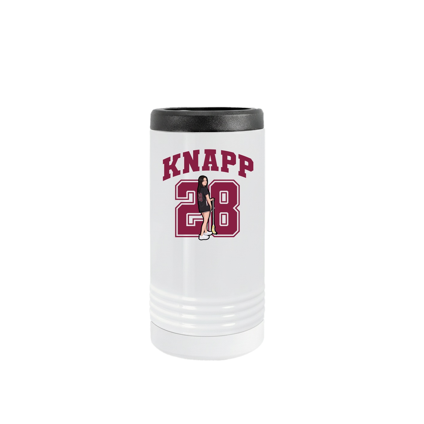 Slim Beverage Holder — Number in White