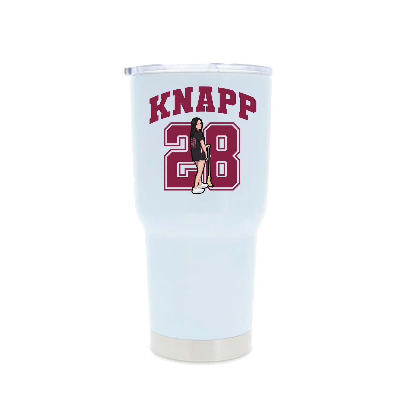 30oz Stainless Steel Tumbler — Number in White