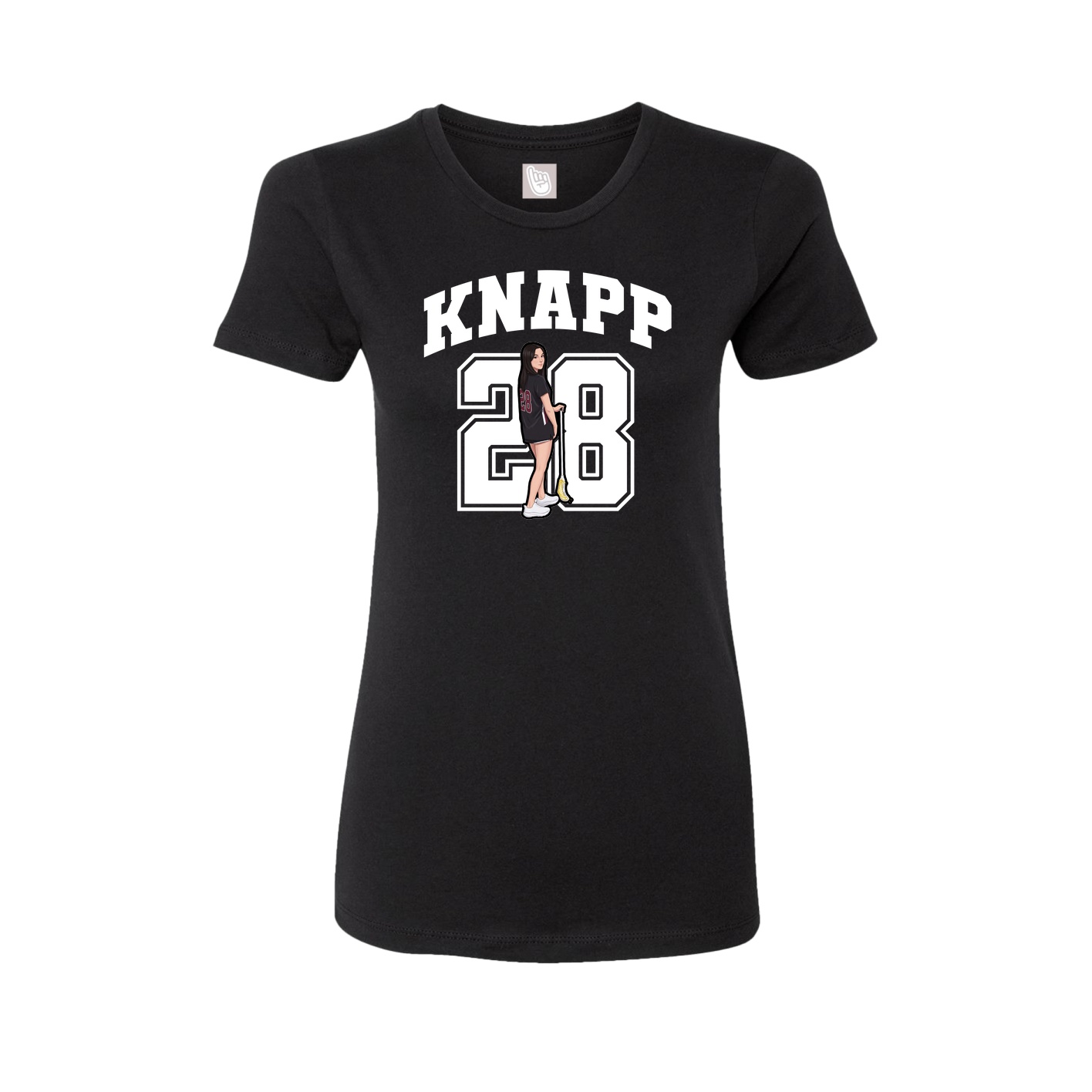 Fitted Women's Tee — Number in Black