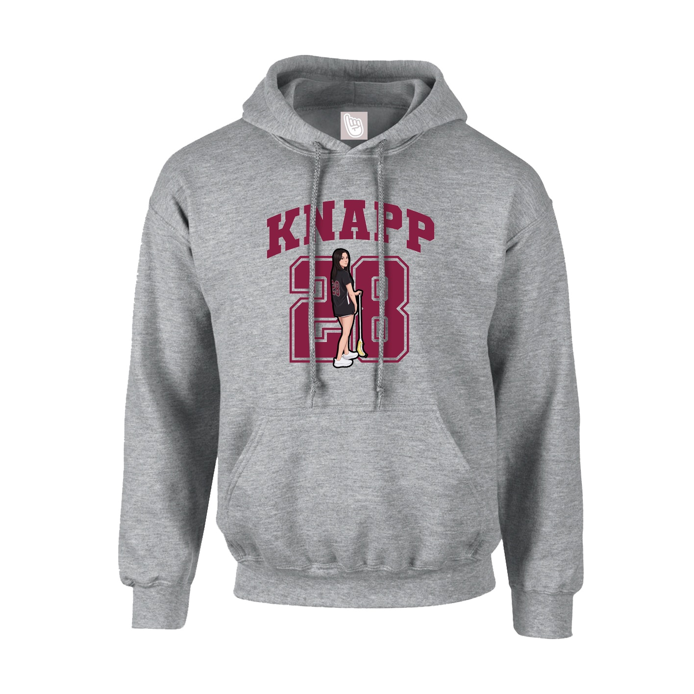 Hoodie — Number in Grey