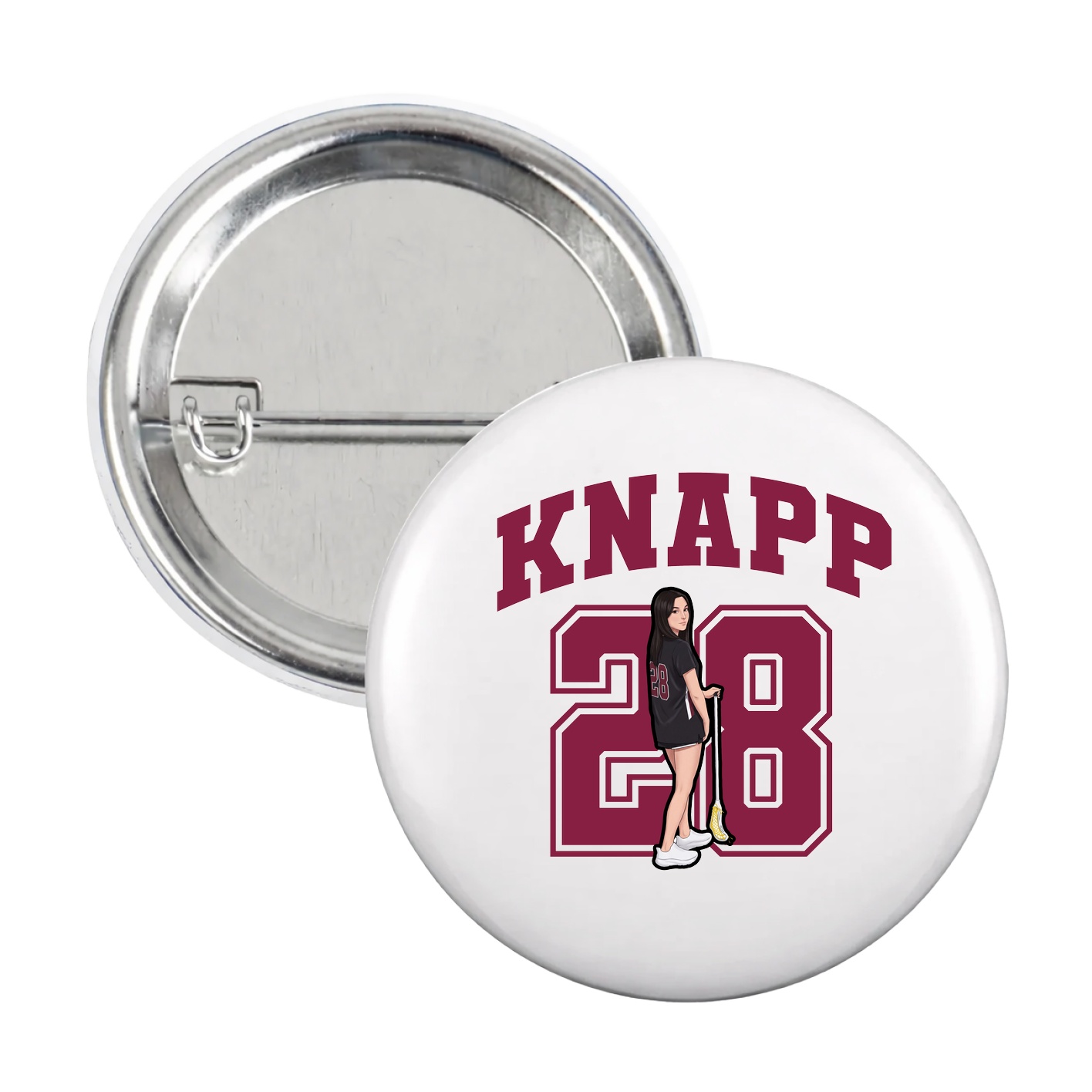 Game Day Button — Number in White