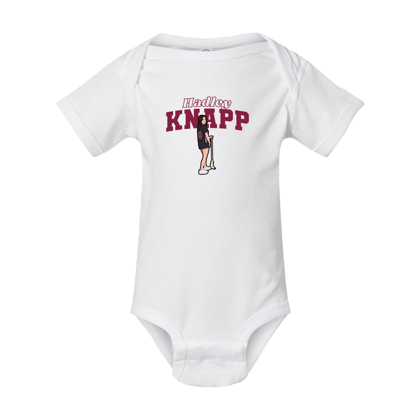 Baby Onesie — Name Arch in White