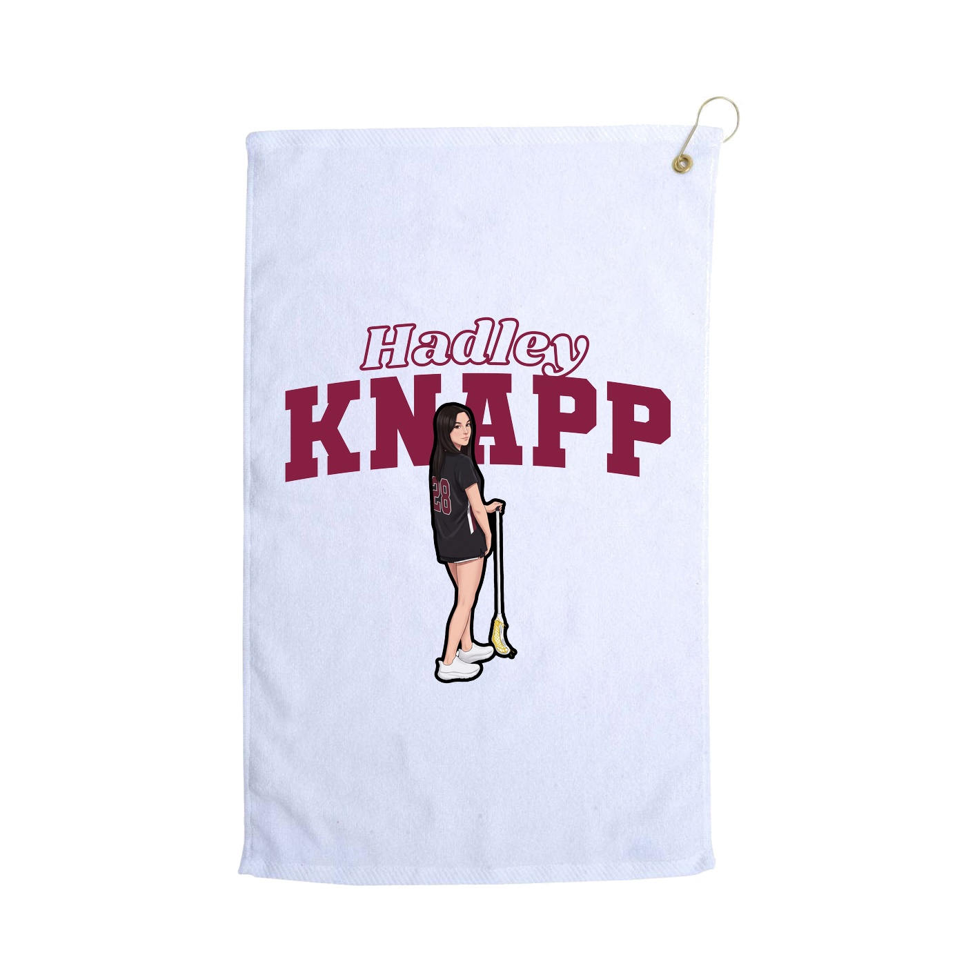 Golf Towel — Name Arch in White