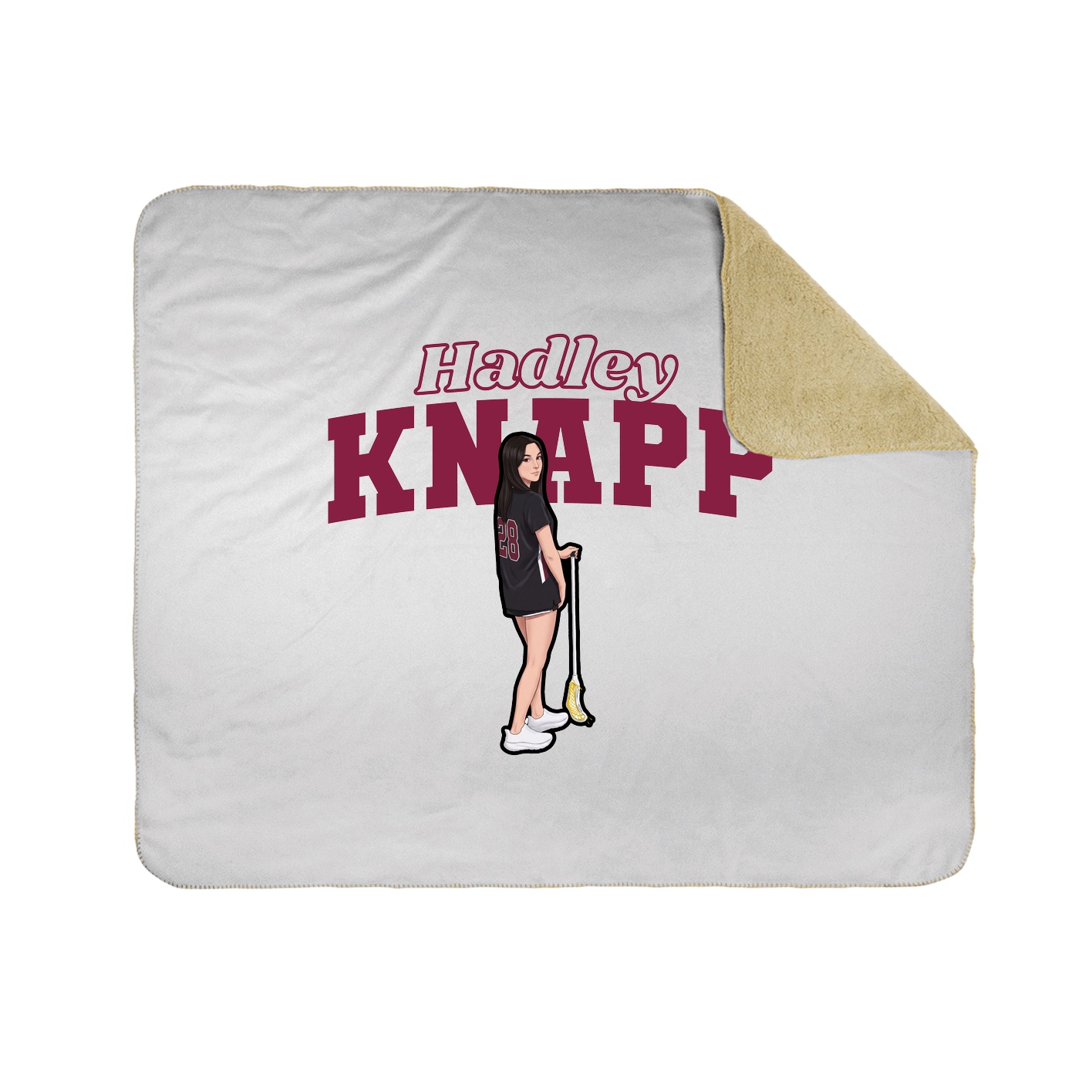 Throw Blanket — Name Arch in White