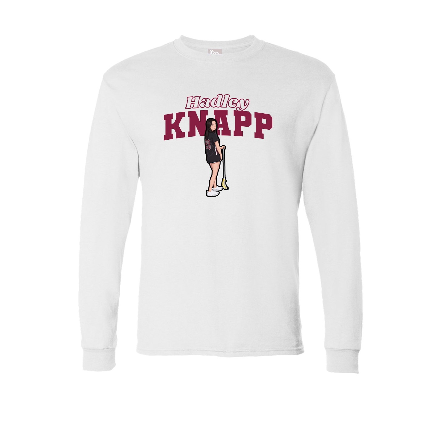 Long Sleeve Tee — Name Arch in White