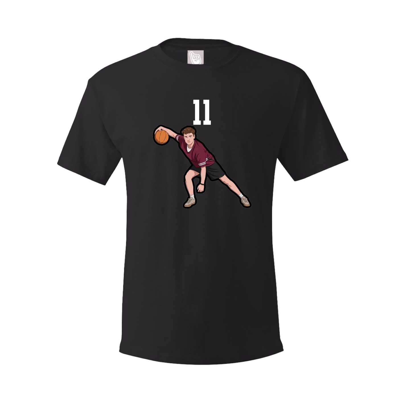 Youth Tee — Number Top in Black