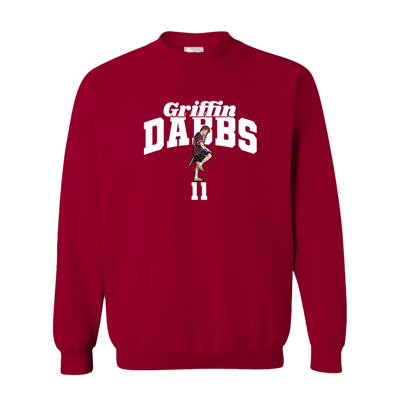 Fleece Crew — Signature Arch in Cardinal