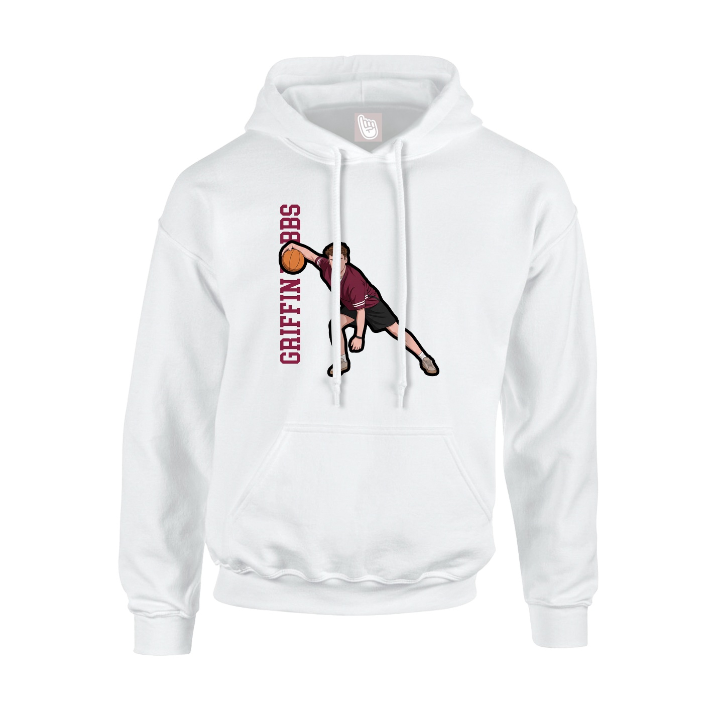 Youth Hoodie — Name Vertical in White