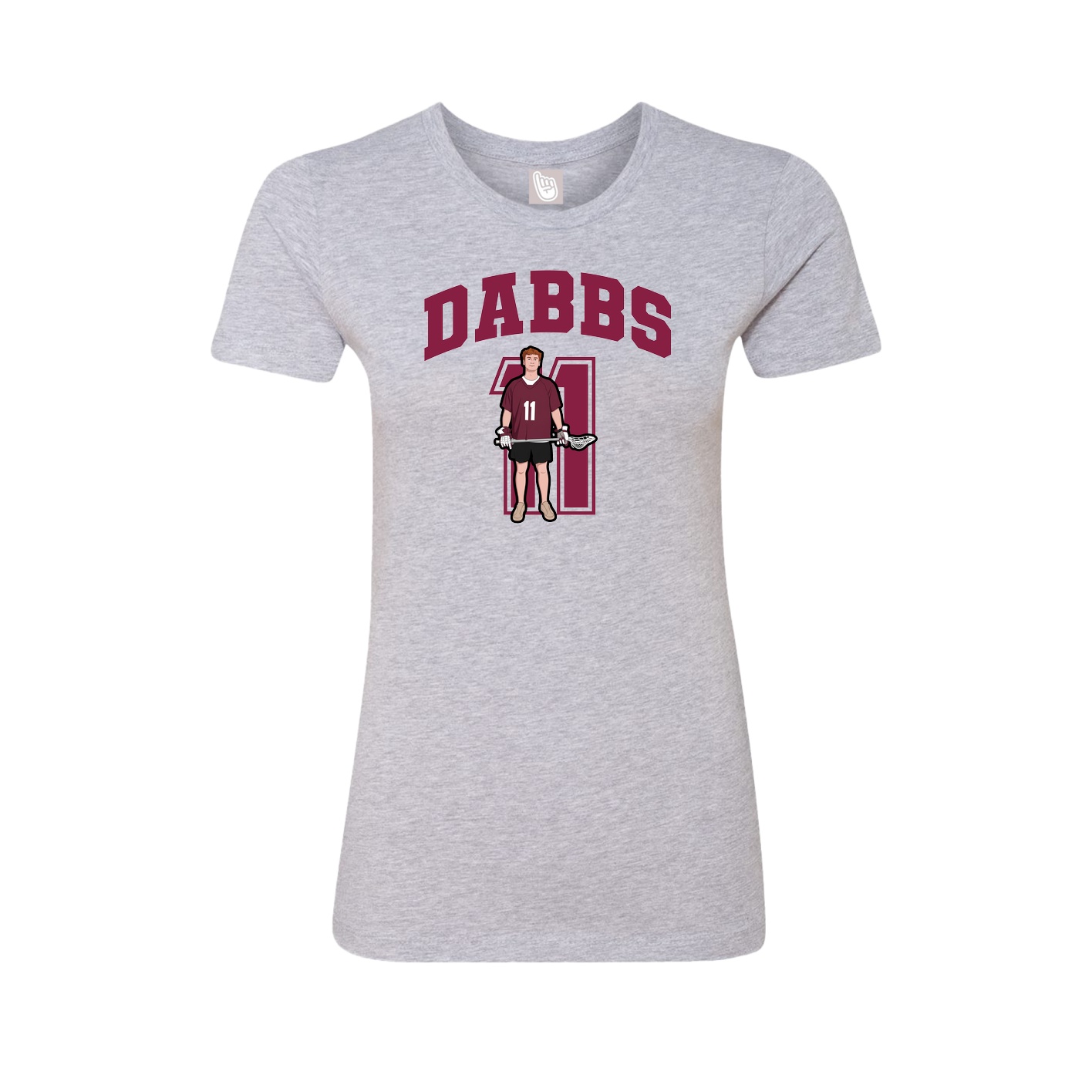 Fitted Women's Tee — Number in Grey