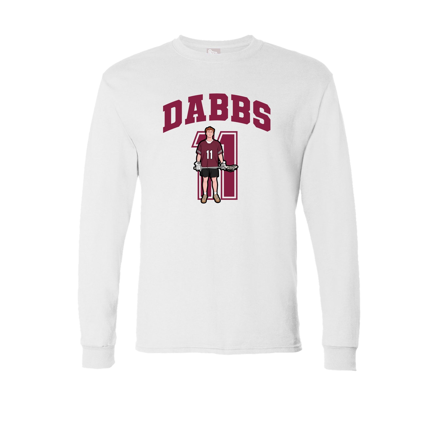 Long Sleeve Tee — Number in White
