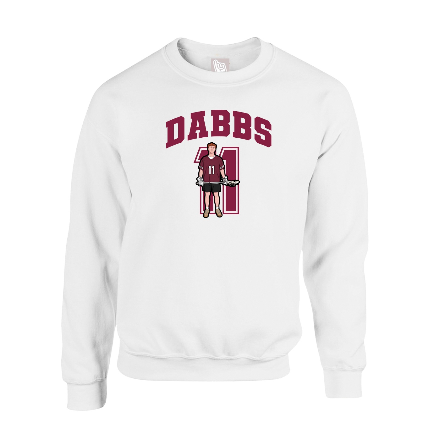 Fleece Crew — Number in White