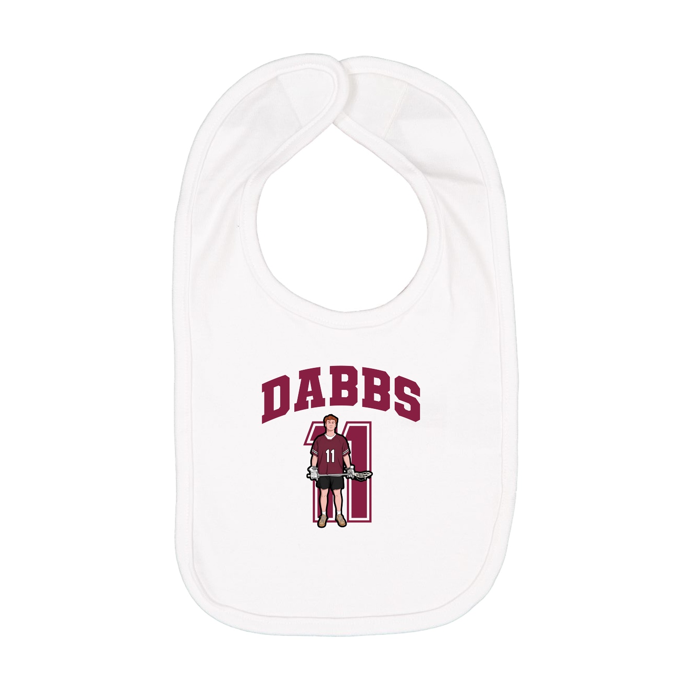 Infant Bib — Number in White