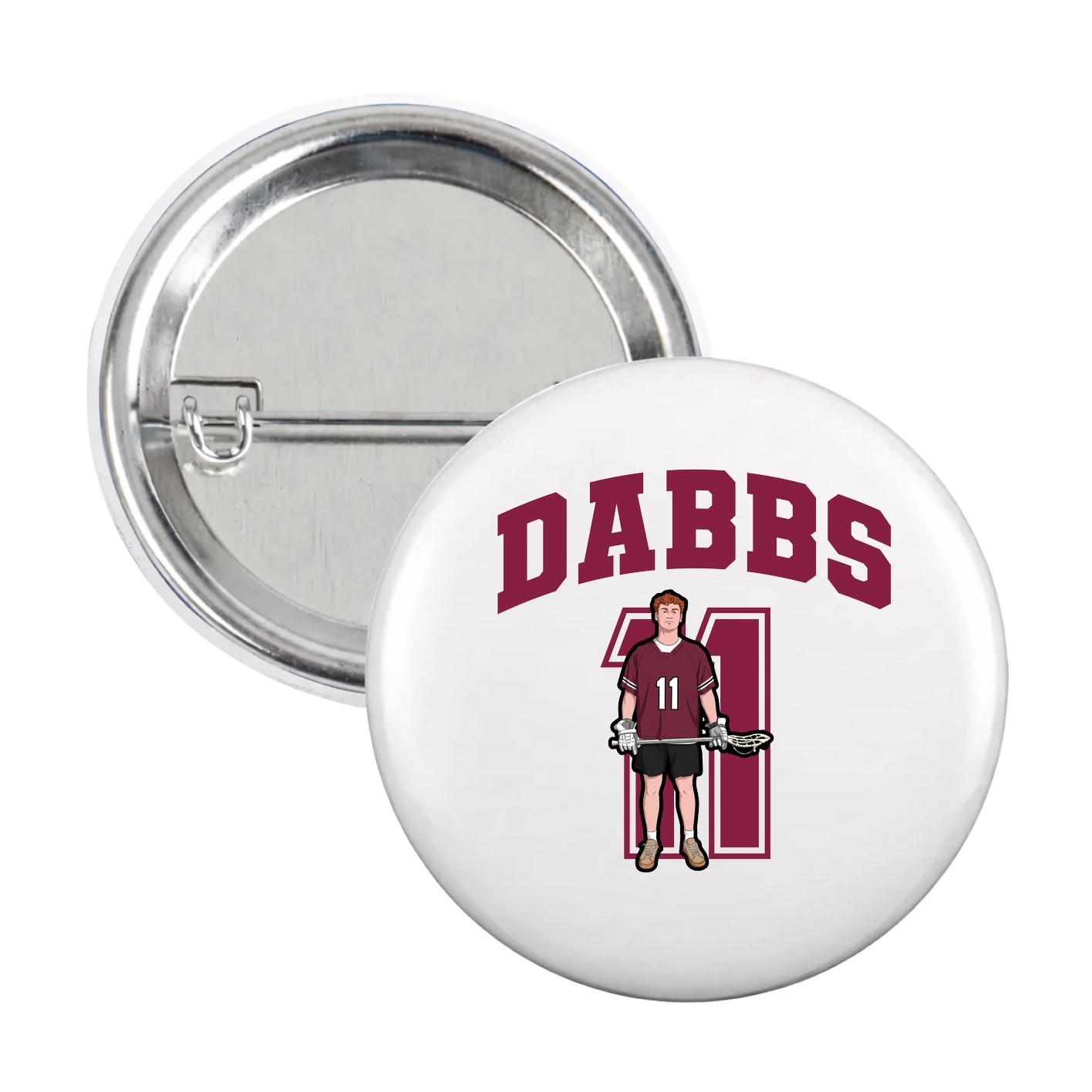 Game Day Button — Number in White