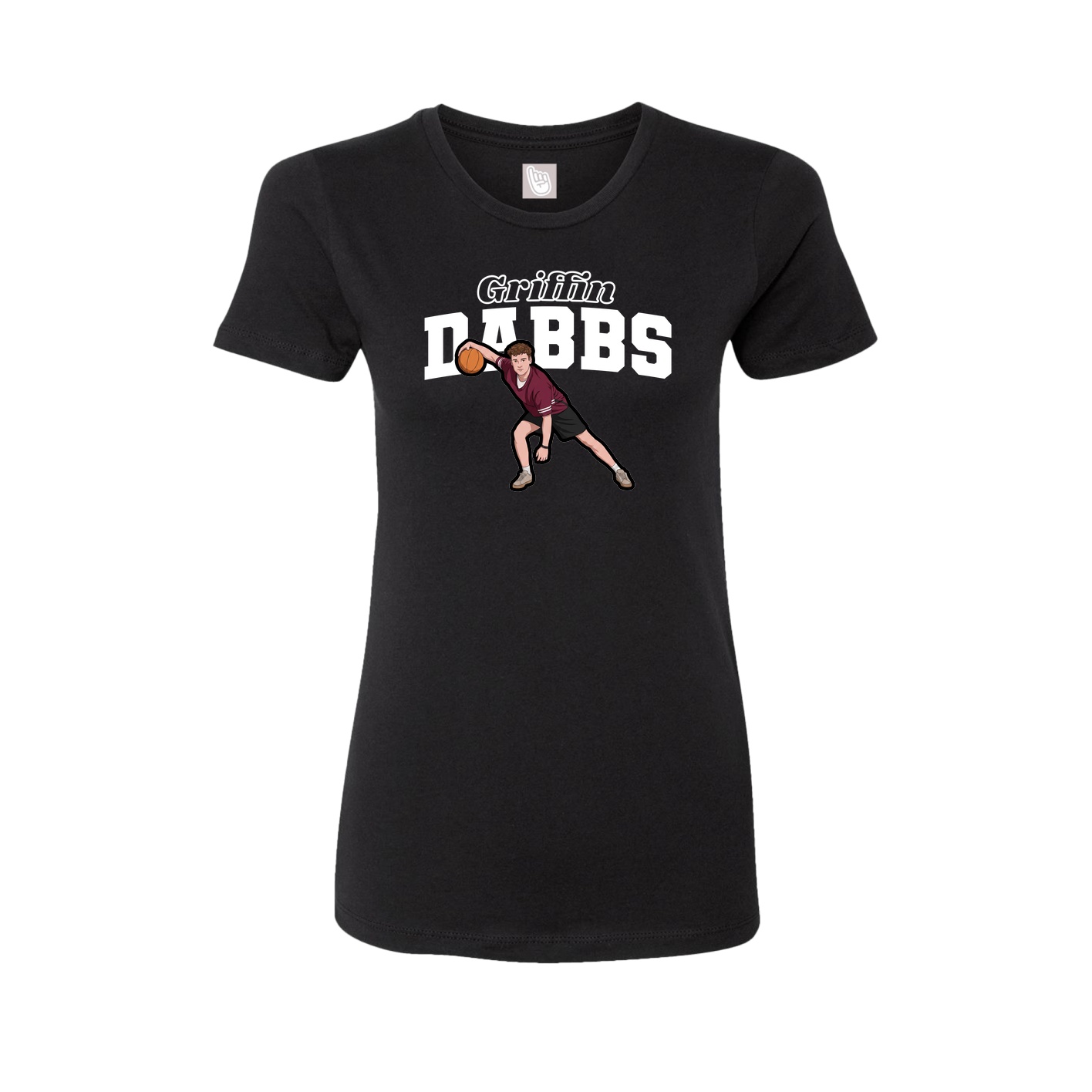 Fitted Women's Tee — Name Arch in Black
