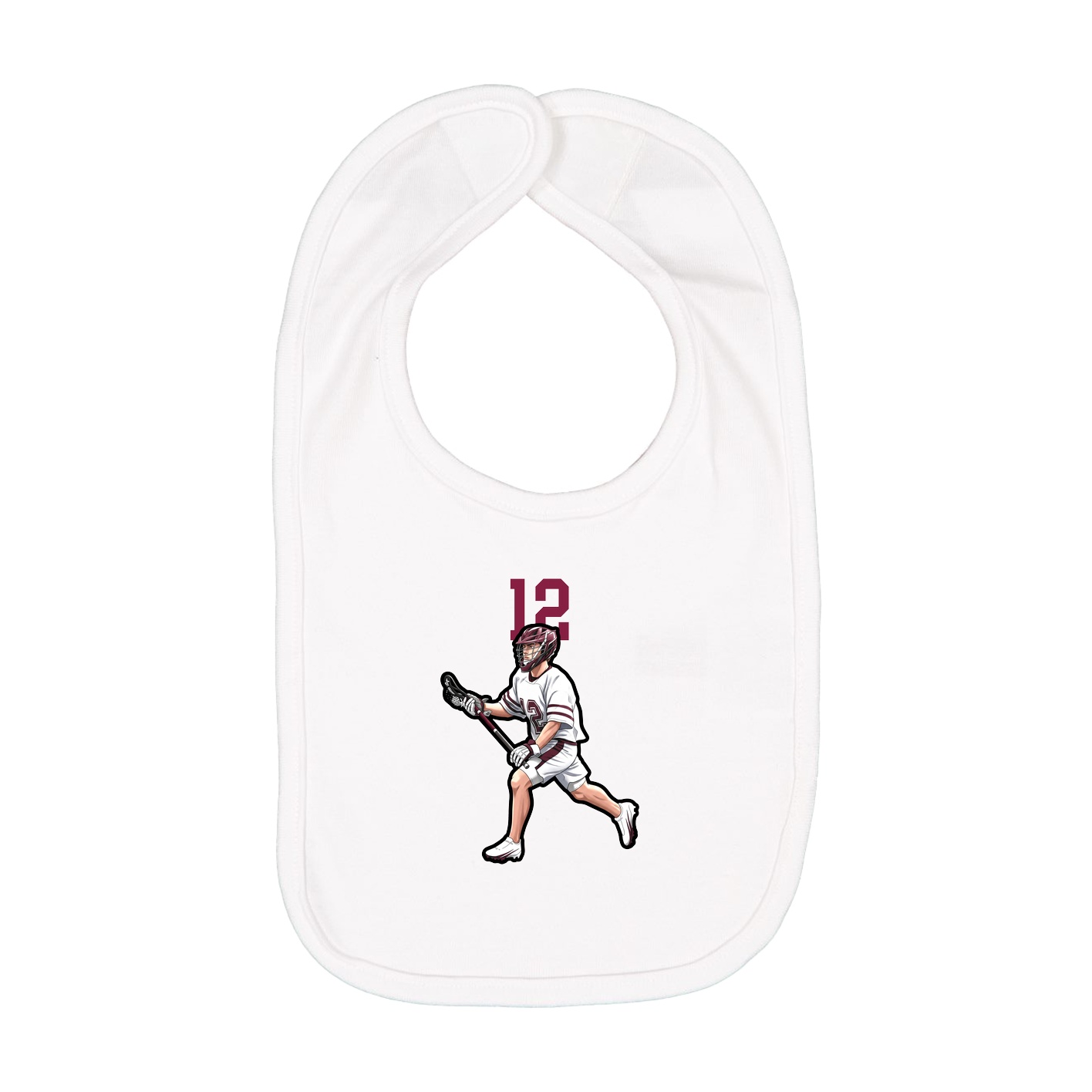 Infant Bib — Number Top in White