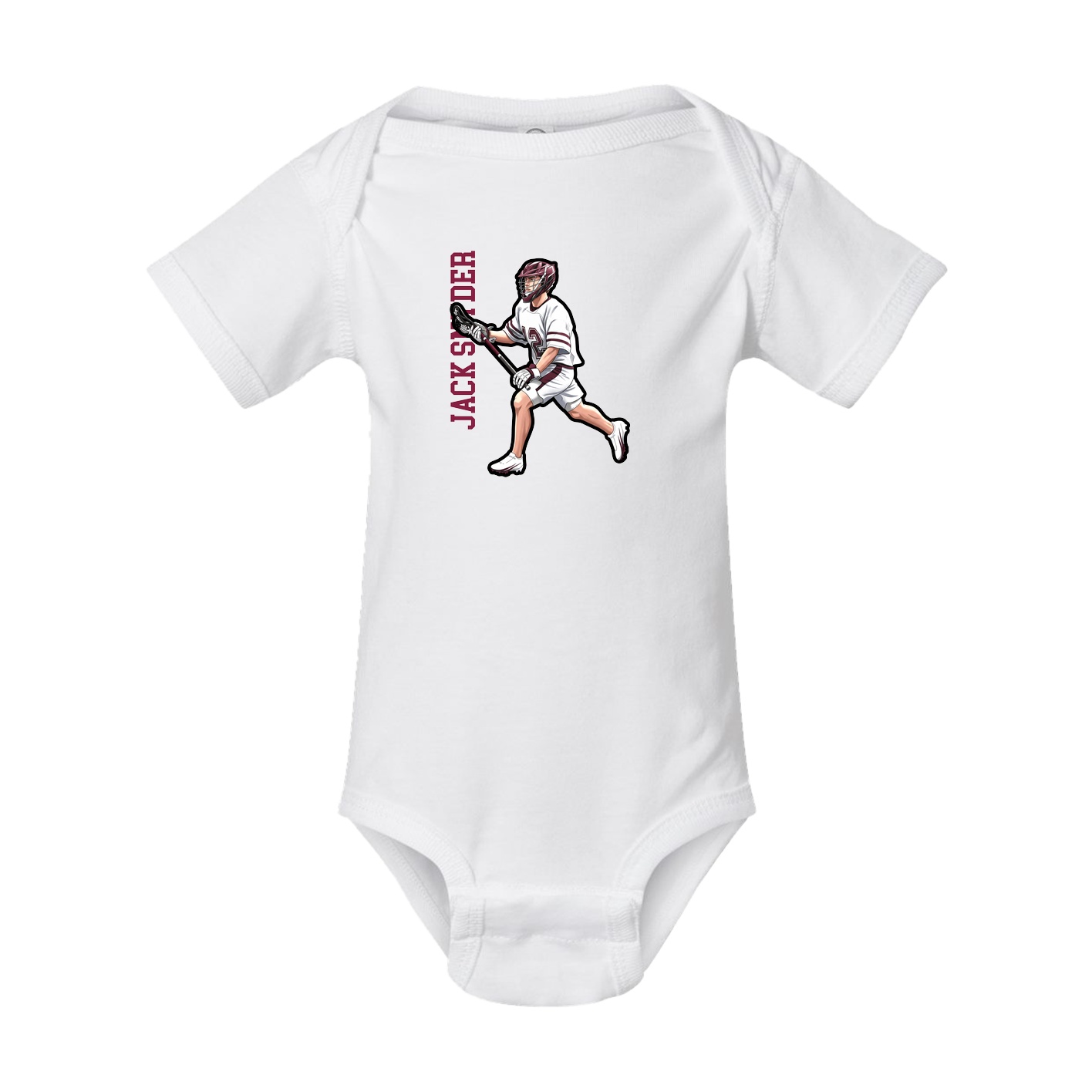 Baby Onesie — Name Vertical in White