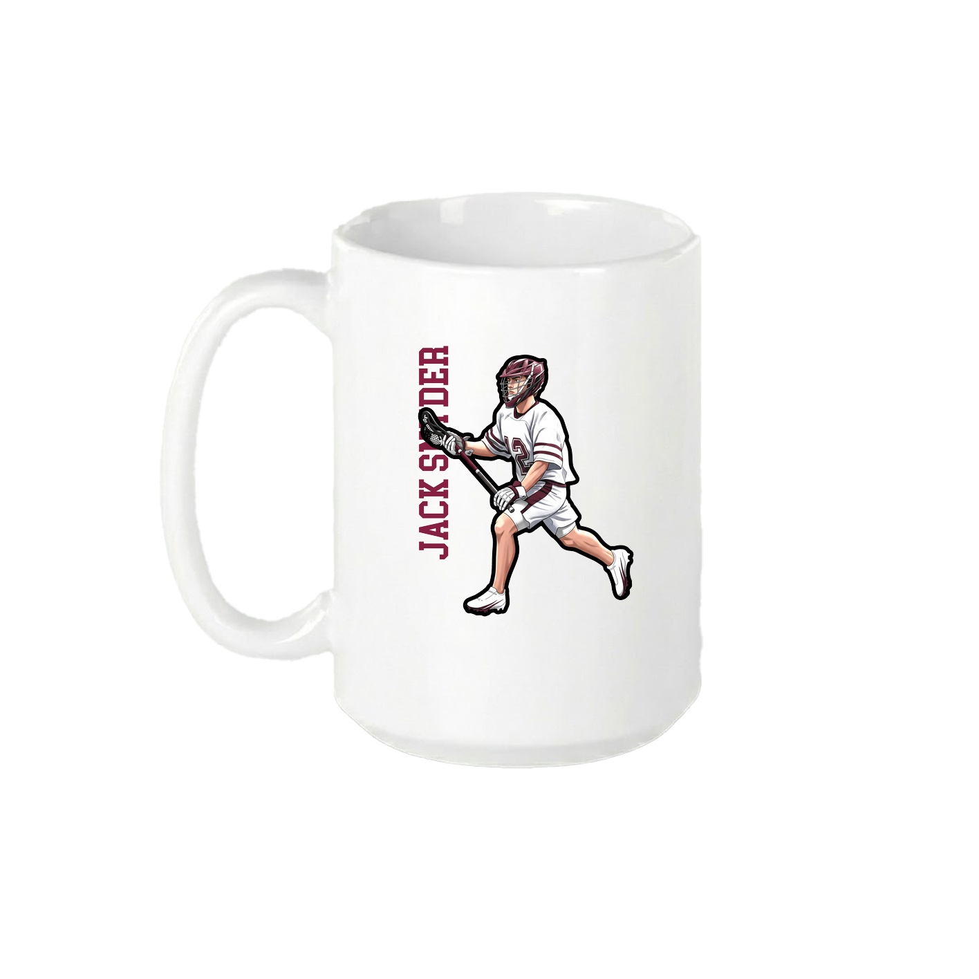 15oz Coffee Mug — Name Vertical in White