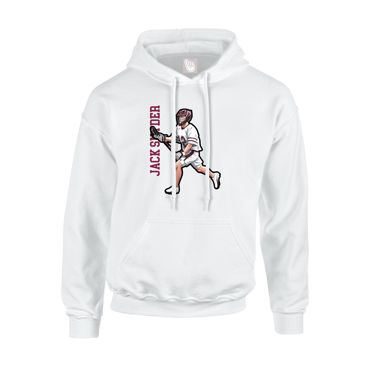Youth Hoodie — Name Vertical in White