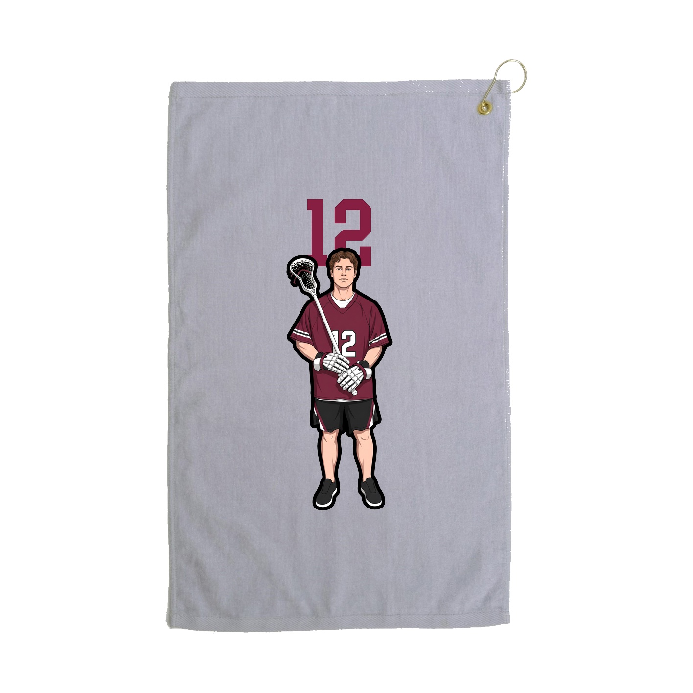 Golf Towel — Number Top in Grey