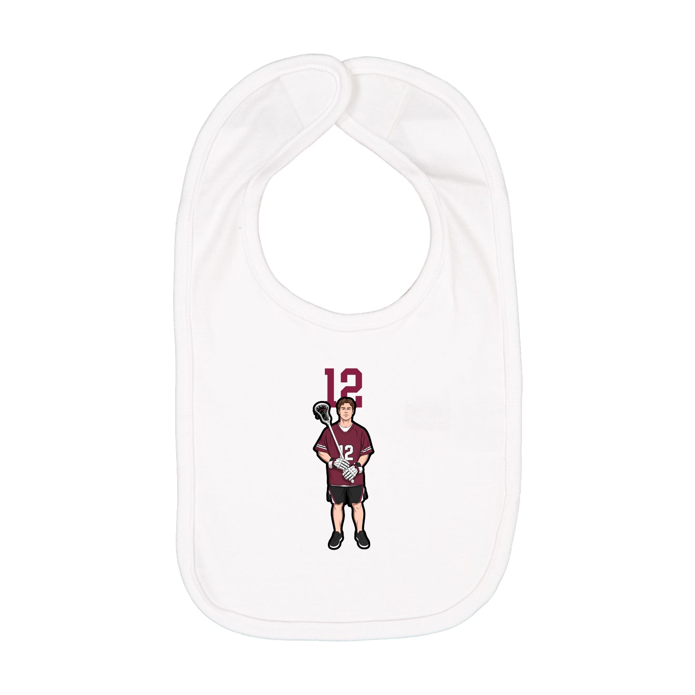 Infant Bib — Number Top in White