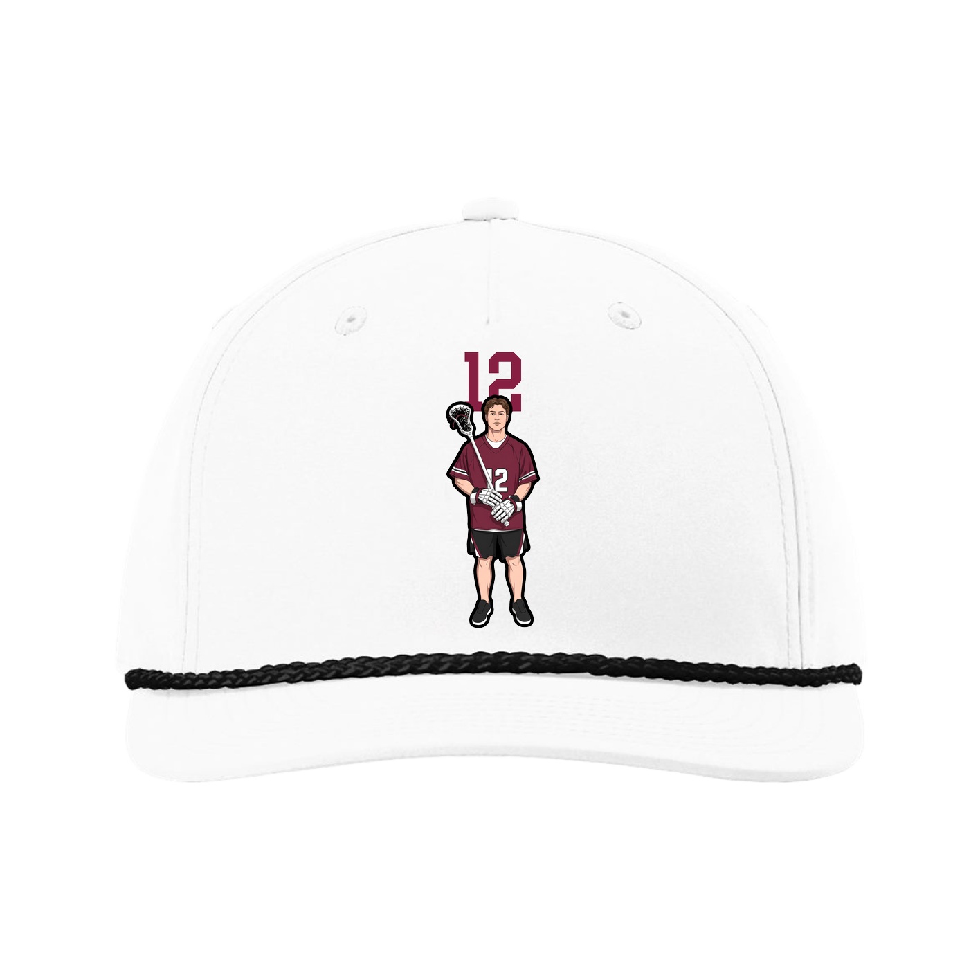 Five-Panel Classic Rope Cap — Number Top in White