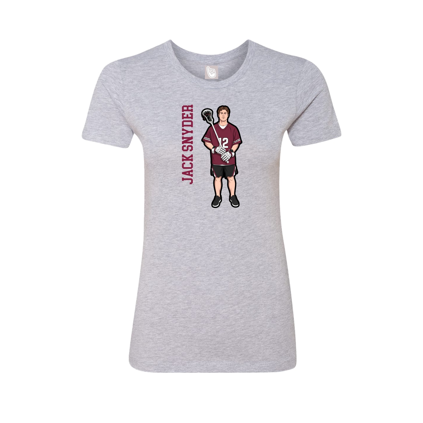 Fitted Women's Tee — Name Vertical in Grey