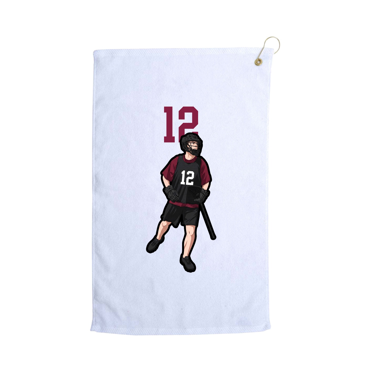 Golf Towel — Number Top in White