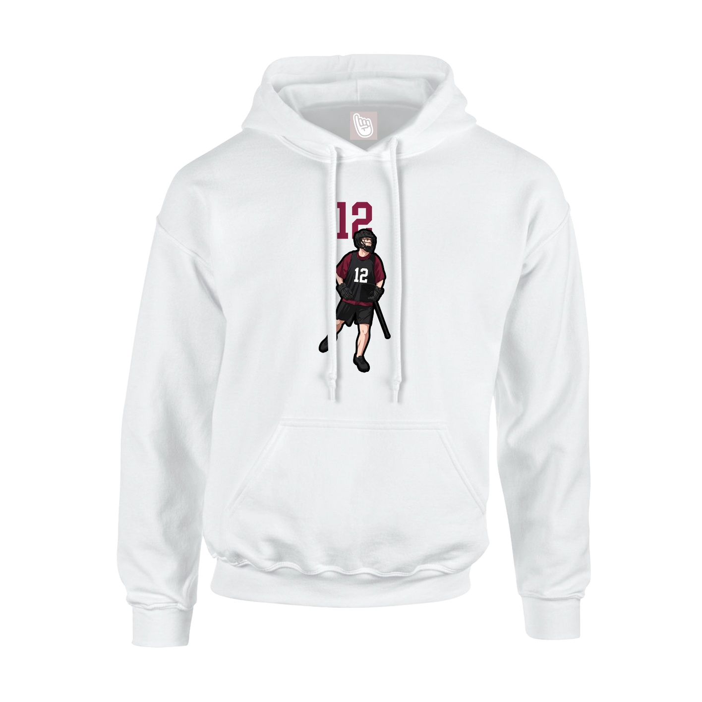 Youth Hoodie — Number Top in White