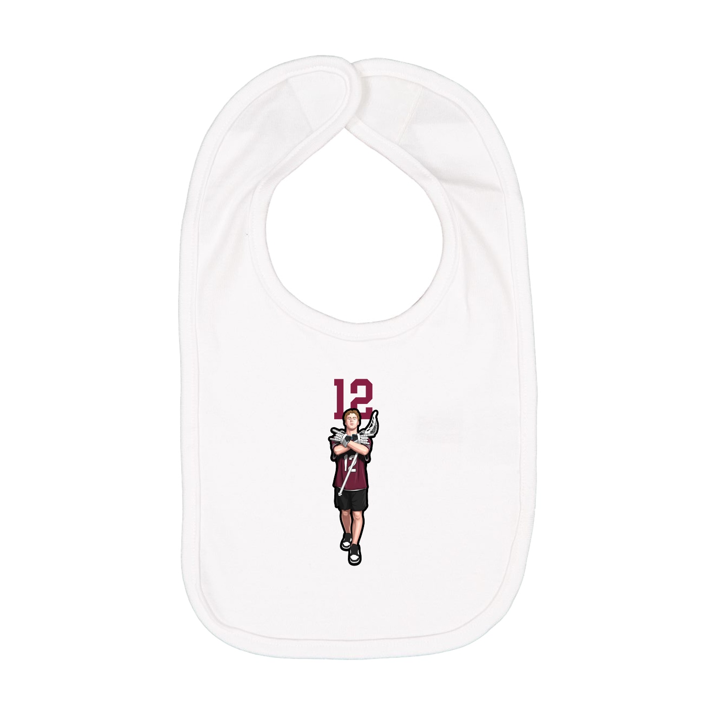 Infant Bib — Number Top in White