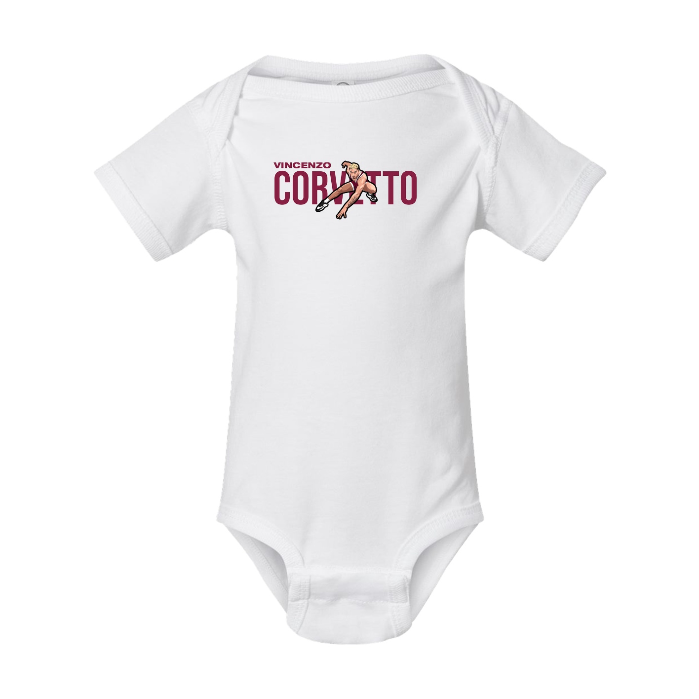Baby Onesie — Player Name in White