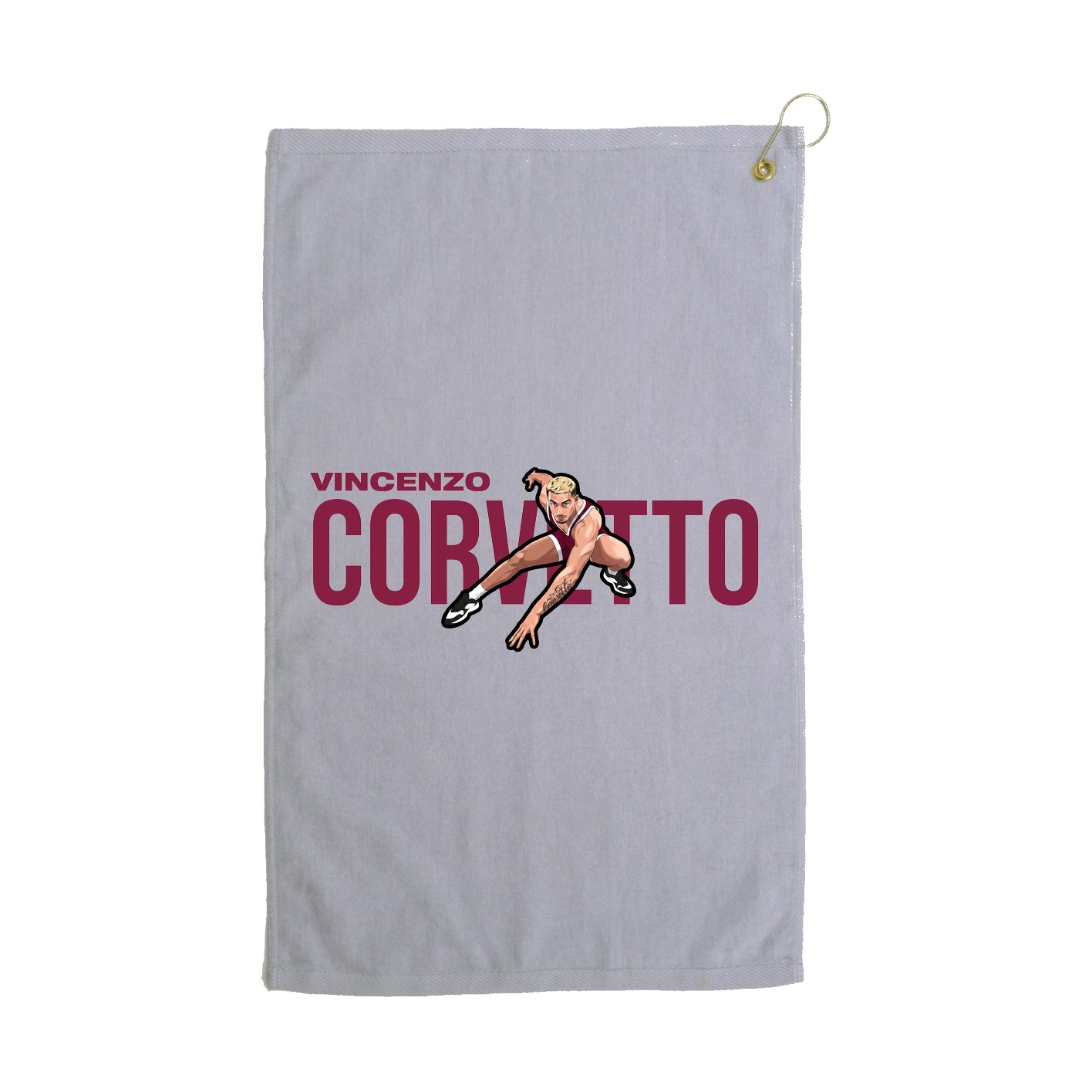 Golf Towel — Player Name in Grey