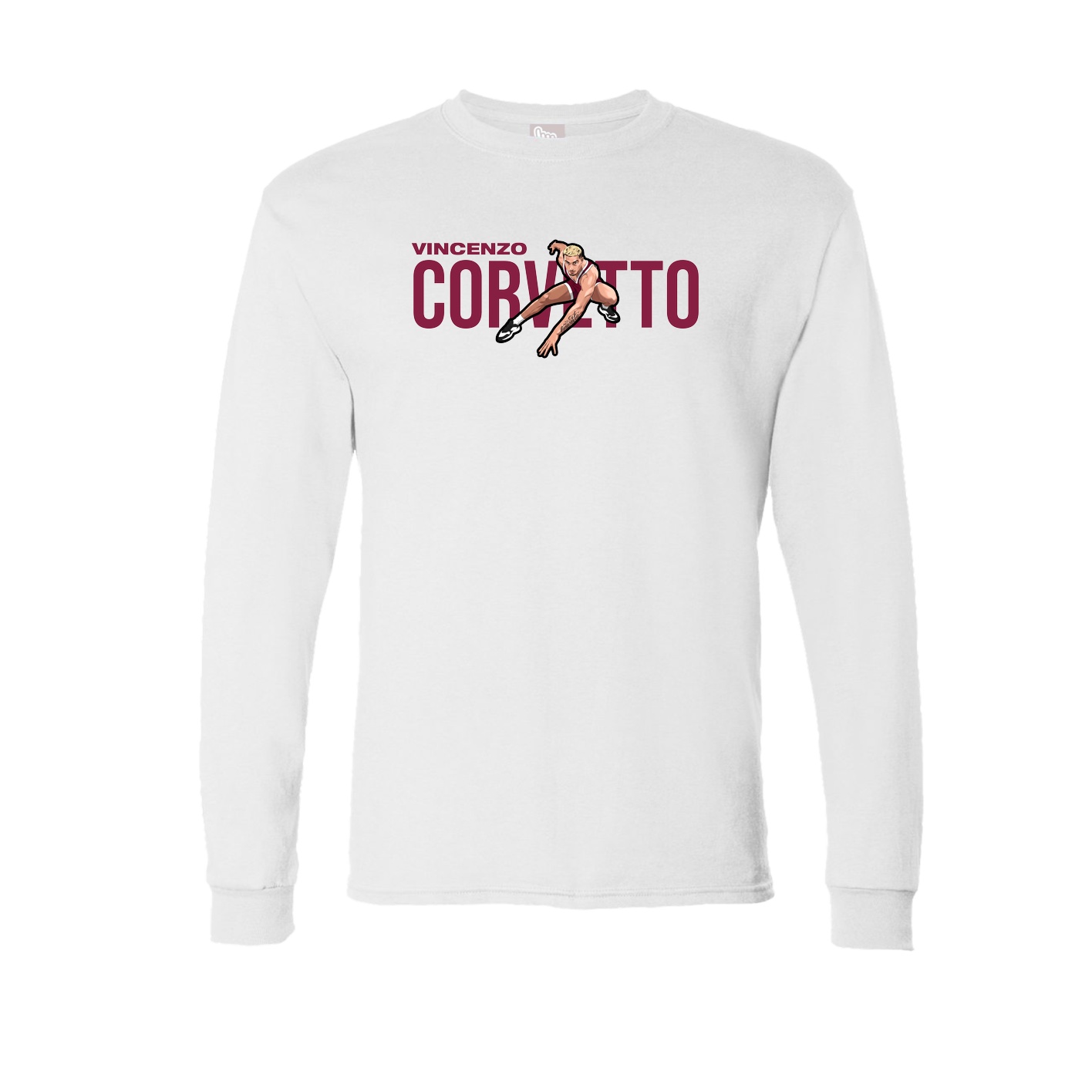 Long Sleeve Tee — Player Name in White
