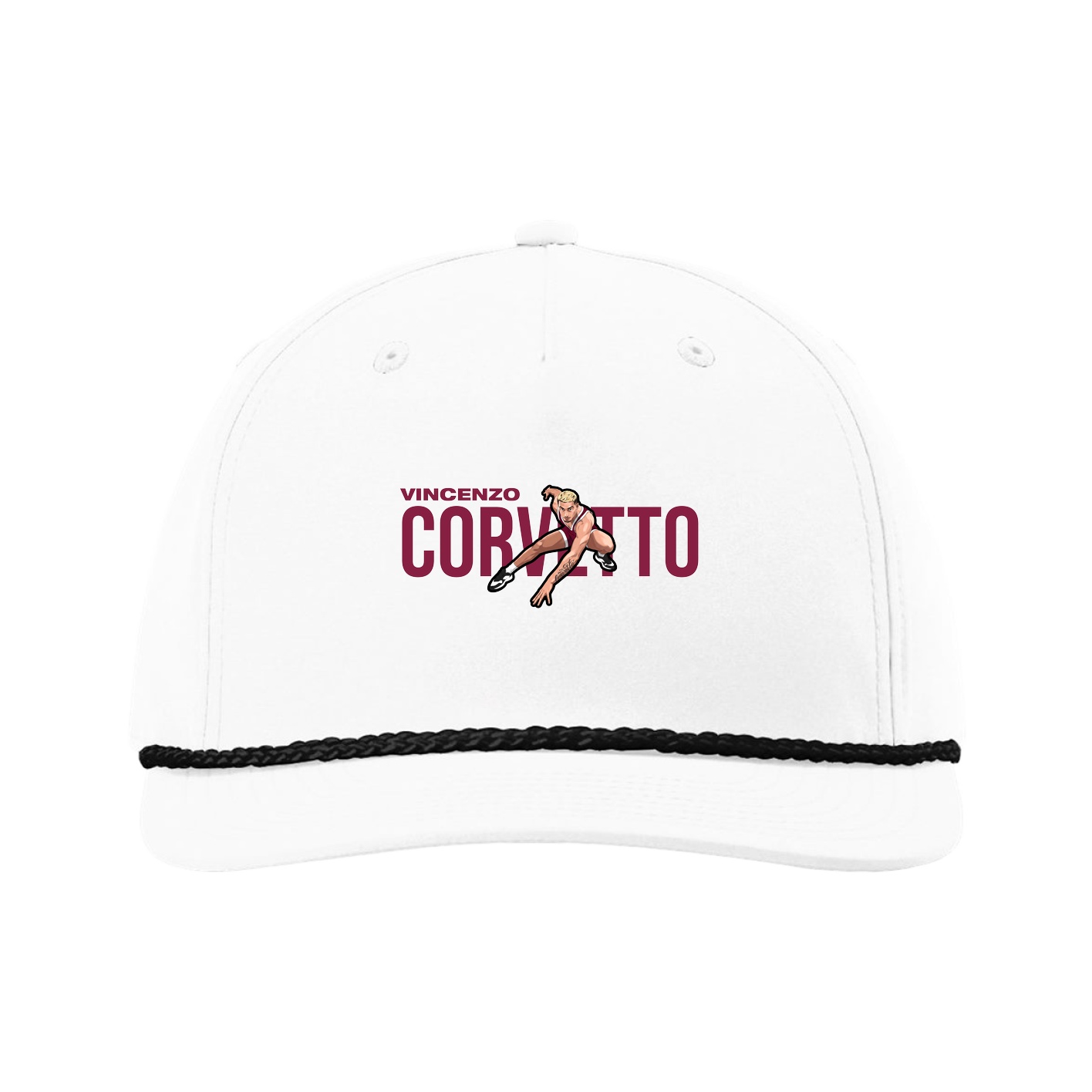 Five-Panel Classic Rope Cap — Player Name in White