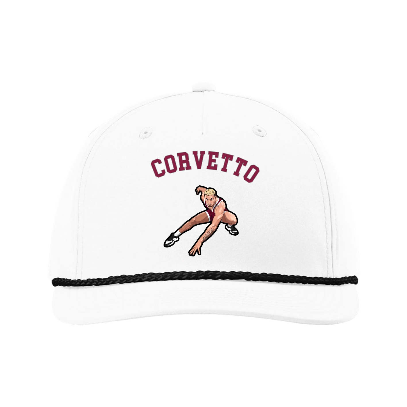 Five-Panel Classic Rope Cap — Shirsey Arch in White