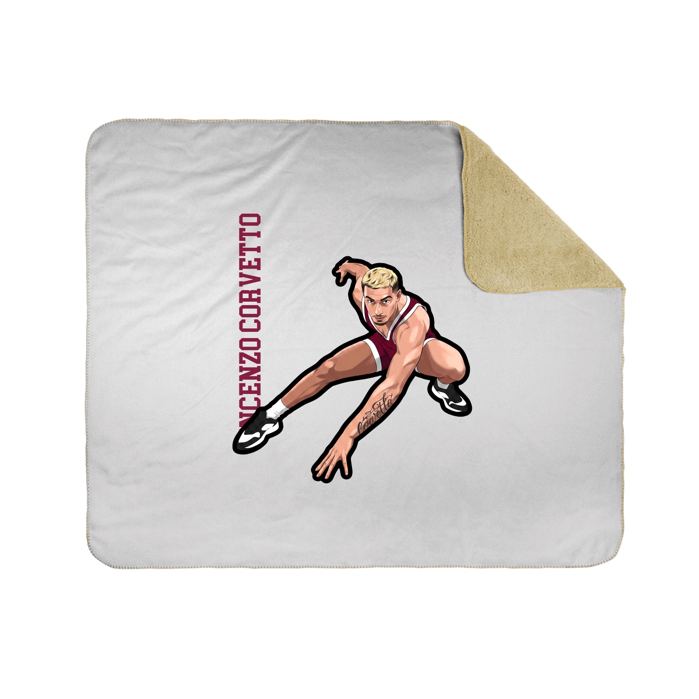 Throw Blanket — Name Vertical in White