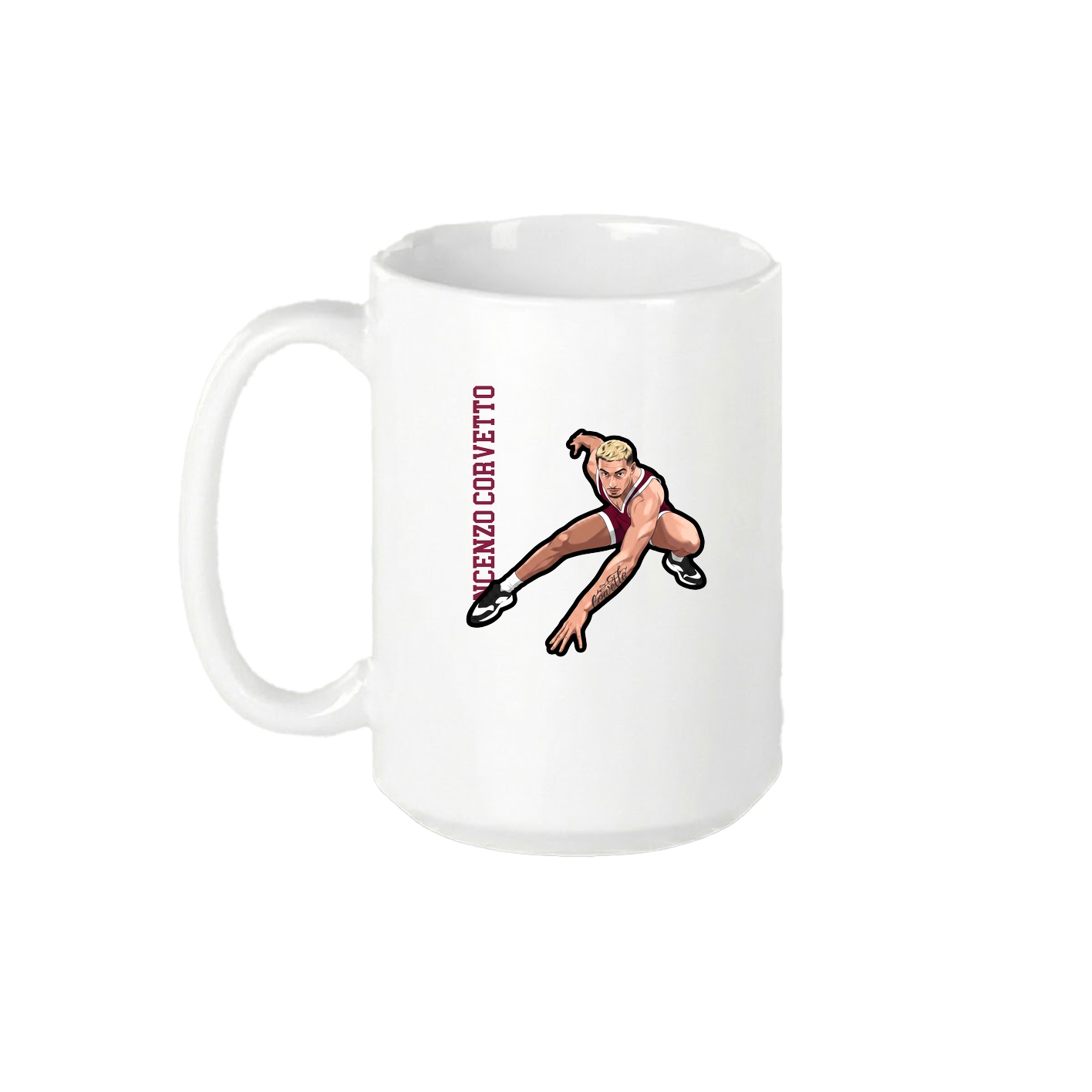 15oz Coffee Mug — Name Vertical in White